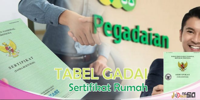 Tabel Angsuran Gadai Sertifikat Rumah di Pegadaian