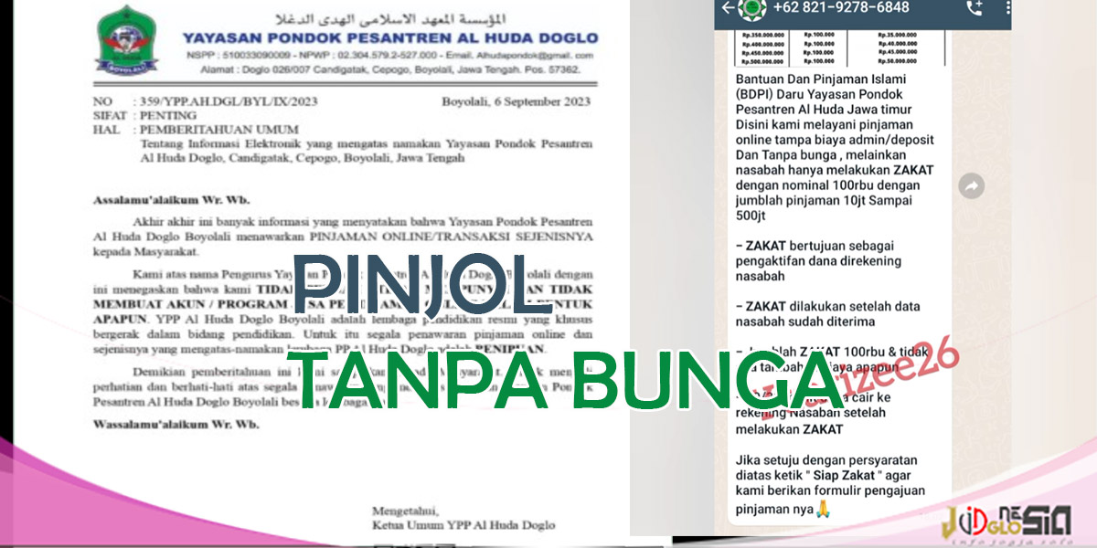 Pinjaman Yayasan Pondok Al-Huda Tanpa Bunga dan Riba